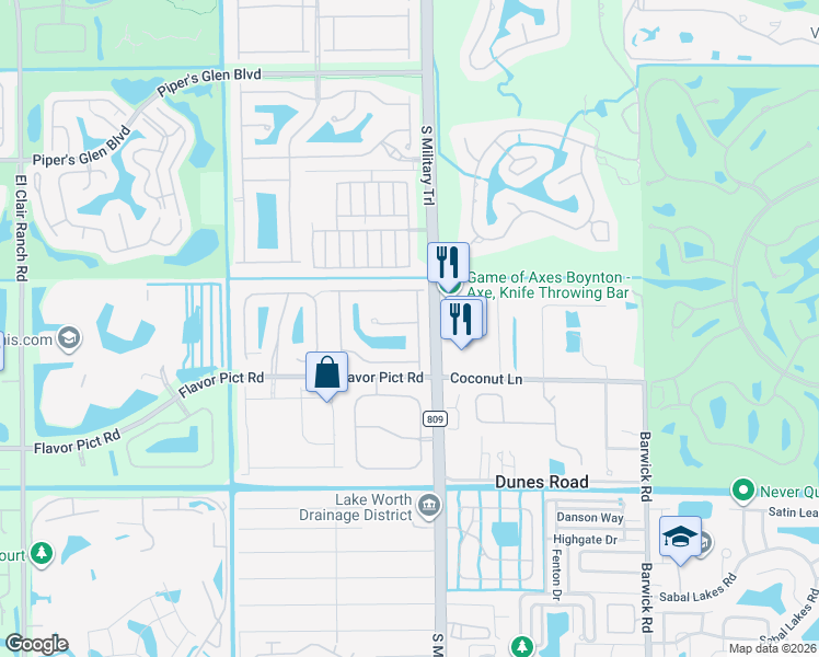map of restaurants, bars, coffee shops, grocery stores, and more near 5065 Greenwich Preserve Court in Boynton Beach