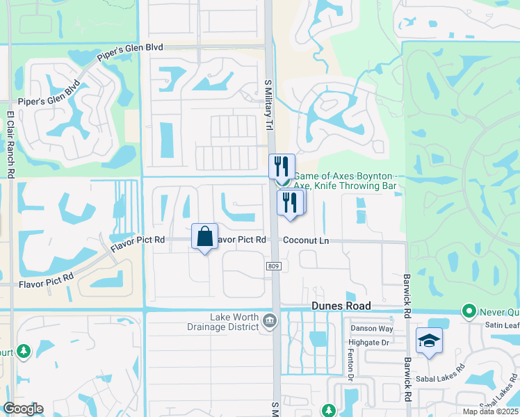 map of restaurants, bars, coffee shops, grocery stores, and more near 5050 Greenwich Preserve Court in Boynton Beach