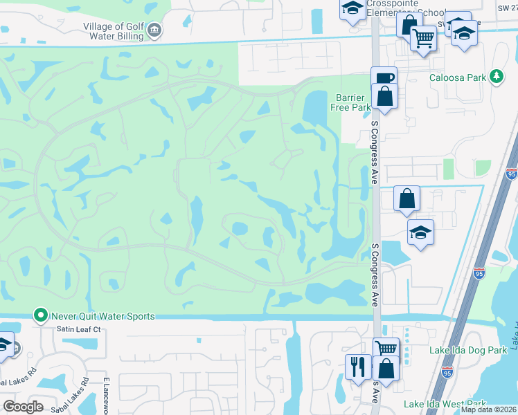 map of restaurants, bars, coffee shops, grocery stores, and more near Eastgate Lane in Boynton Beach