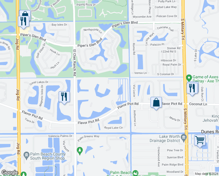 map of restaurants, bars, coffee shops, grocery stores, and more near 12511 Imperial Isle Drive in Boynton Beach
