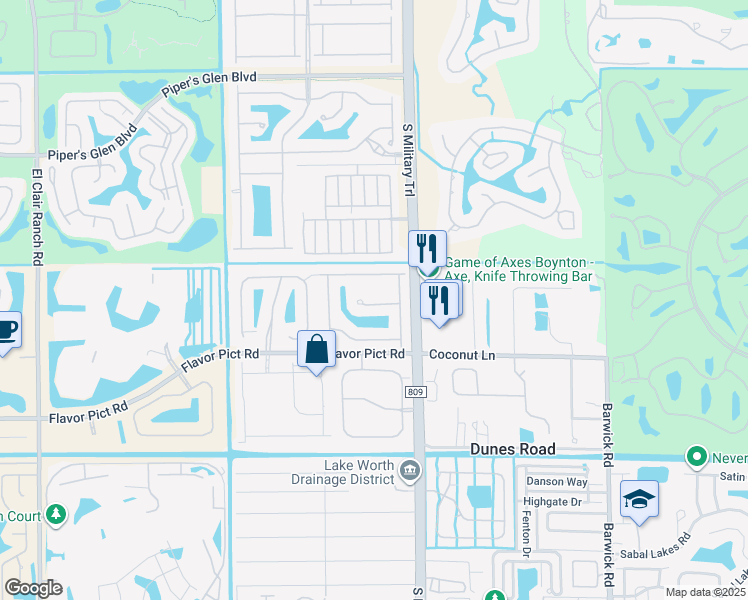 map of restaurants, bars, coffee shops, grocery stores, and more near 5097 Greenwich Preserve Court in Boynton Beach