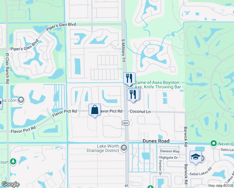 map of restaurants, bars, coffee shops, grocery stores, and more near 5065 Greenwich Preserve Court in Boynton Beach