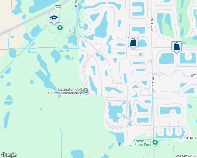map of restaurants, bars, coffee shops, grocery stores, and more near 9201 Bayberry Bend in Fort Myers