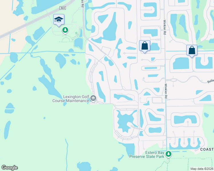 map of restaurants, bars, coffee shops, grocery stores, and more near 9201 Bayberry Bend in Fort Myers