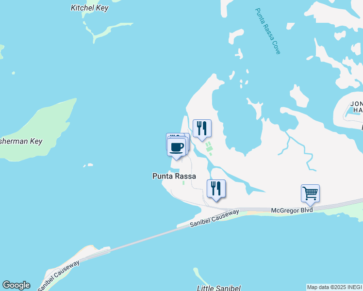map of restaurants, bars, coffee shops, grocery stores, and more near 17170 Harbour Point Drive in Fort Myers