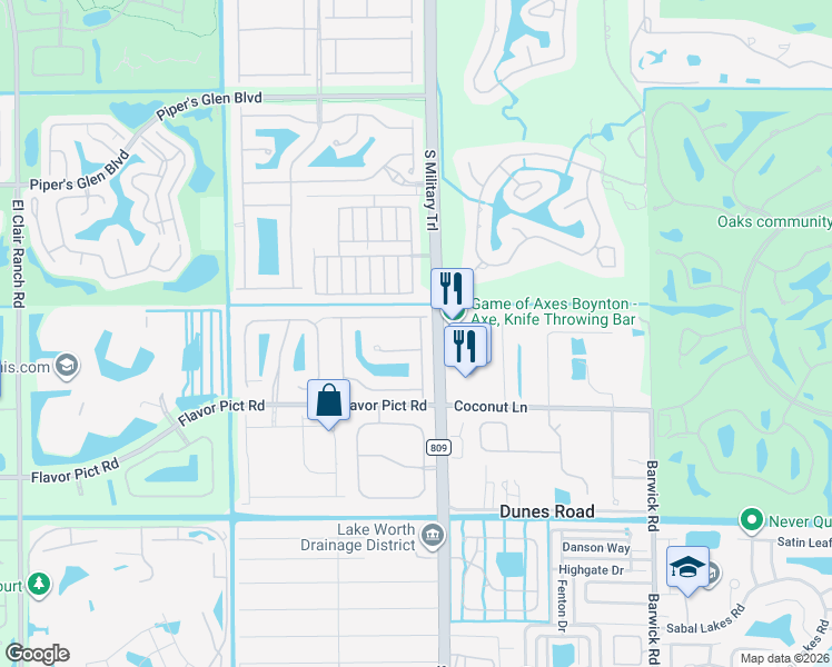 map of restaurants, bars, coffee shops, grocery stores, and more near 12334 Colony Preserve Drive in Boynton Beach