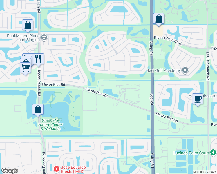 map of restaurants, bars, coffee shops, grocery stores, and more near 6712 Old Farm Trail in Boynton Beach