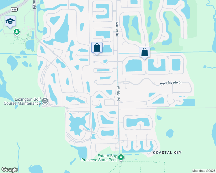 map of restaurants, bars, coffee shops, grocery stores, and more near 8801 King Lear Court in Fort Myers