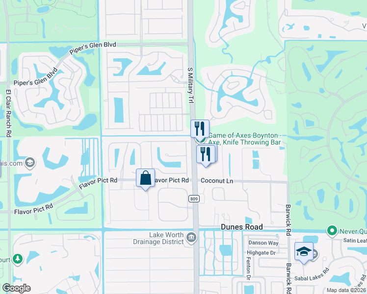 map of restaurants, bars, coffee shops, grocery stores, and more near 5065 Greenwich Preserve Court in Boynton Beach