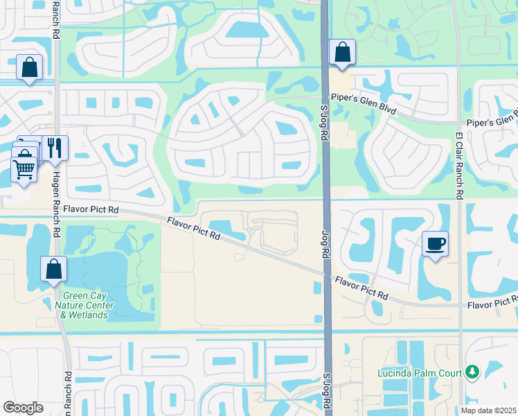 map of restaurants, bars, coffee shops, grocery stores, and more near 6777 Heritage Grande in Boynton Beach