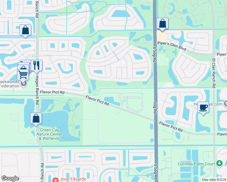 map of restaurants, bars, coffee shops, grocery stores, and more near 6681 Old Farm Trail in Boynton Beach