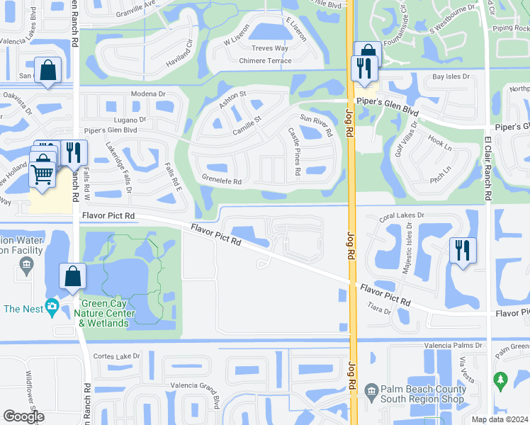 map of restaurants, bars, coffee shops, grocery stores, and more near 6679 Old Farm Trail in Boynton Beach