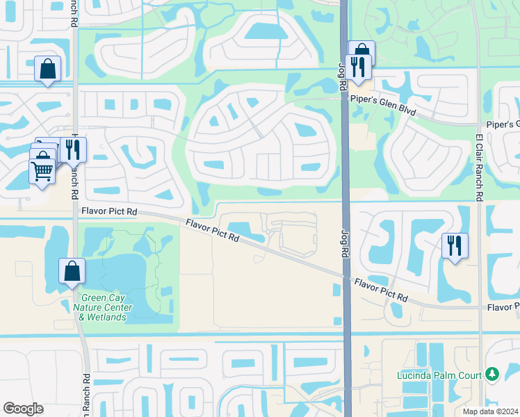map of restaurants, bars, coffee shops, grocery stores, and more near 6681 Old Farm Trail in Boynton Beach