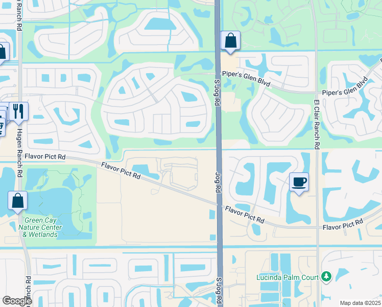 map of restaurants, bars, coffee shops, grocery stores, and more near 6609 Old Farm Trail in Boynton Beach