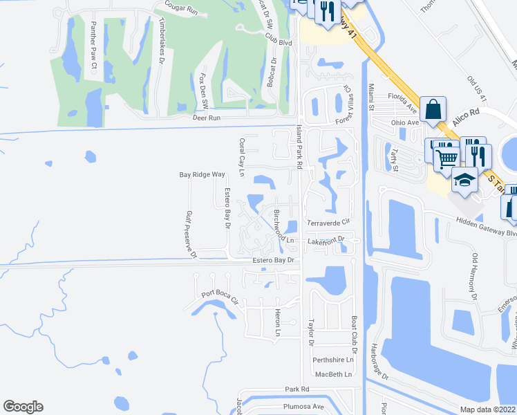map of restaurants, bars, coffee shops, grocery stores, and more near 6390 Royal Woods Drive in Fort Myers