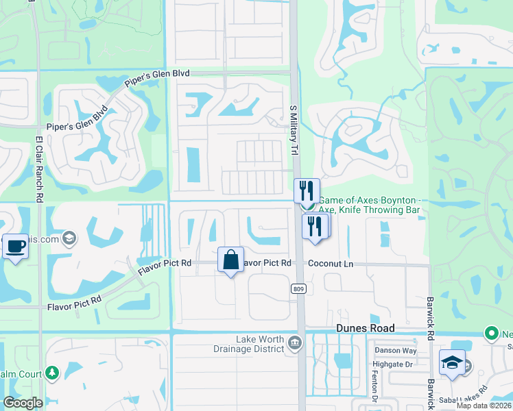 map of restaurants, bars, coffee shops, grocery stores, and more near 12477 Colony Preserve Drive in Boynton Beach