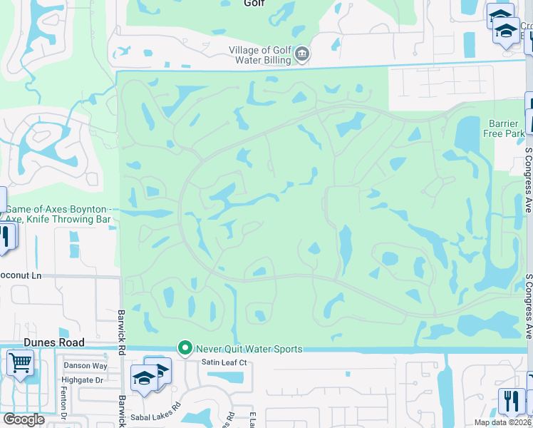 map of restaurants, bars, coffee shops, grocery stores, and more near 35 Estate Drive in Boynton Beach