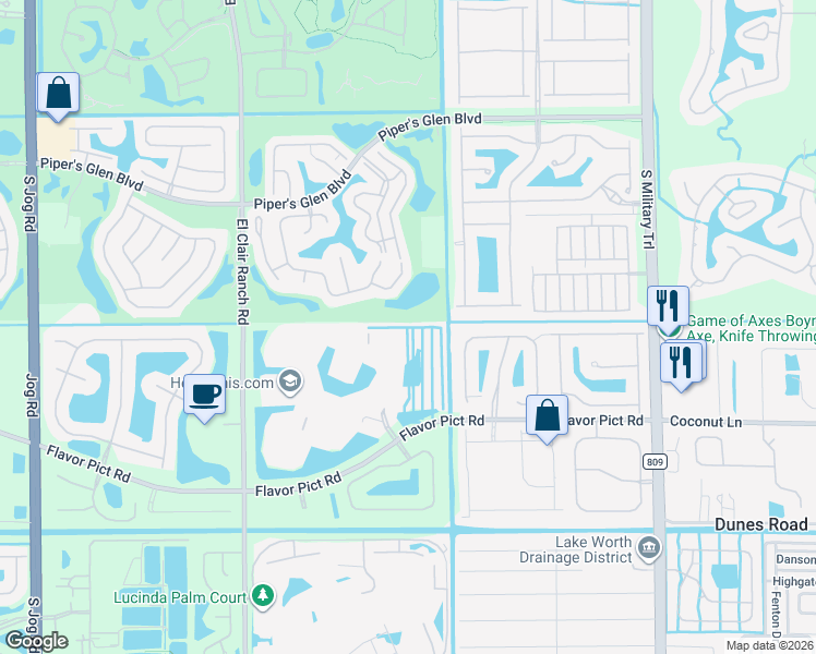 map of restaurants, bars, coffee shops, grocery stores, and more near 12468 Crystal Pointe Drive in Boynton Beach