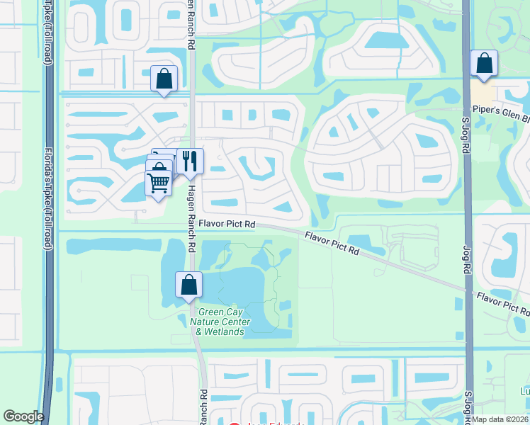 map of restaurants, bars, coffee shops, grocery stores, and more near 7312 Amber Falls Lane in Boynton Beach