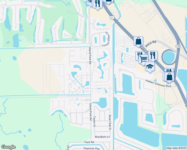 map of restaurants, bars, coffee shops, grocery stores, and more near 6312 Royal Woods Drive in Fort Myers
