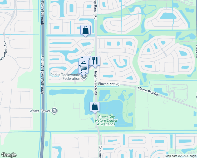 map of restaurants, bars, coffee shops, grocery stores, and more near 7398 Falls Rd W in Boynton Beach