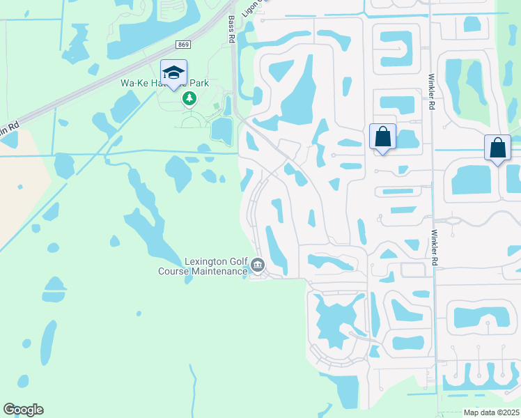 map of restaurants, bars, coffee shops, grocery stores, and more near 16431 Millstone Circle in Fort Myers