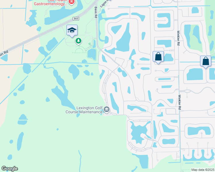 map of restaurants, bars, coffee shops, grocery stores, and more near 16431 Millstone Circle in Fort Myers