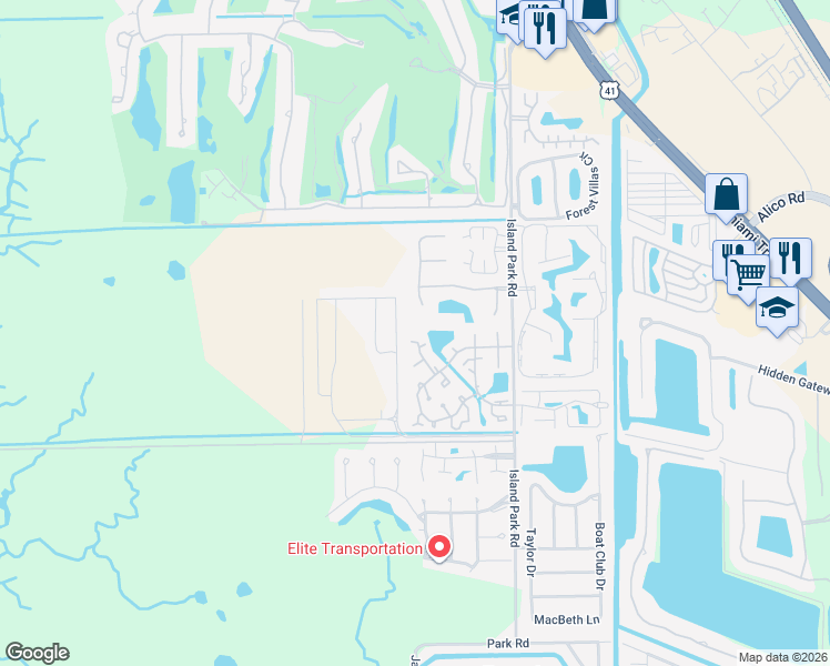 map of restaurants, bars, coffee shops, grocery stores, and more near 6458 Estero Bay Drive in Fort Myers