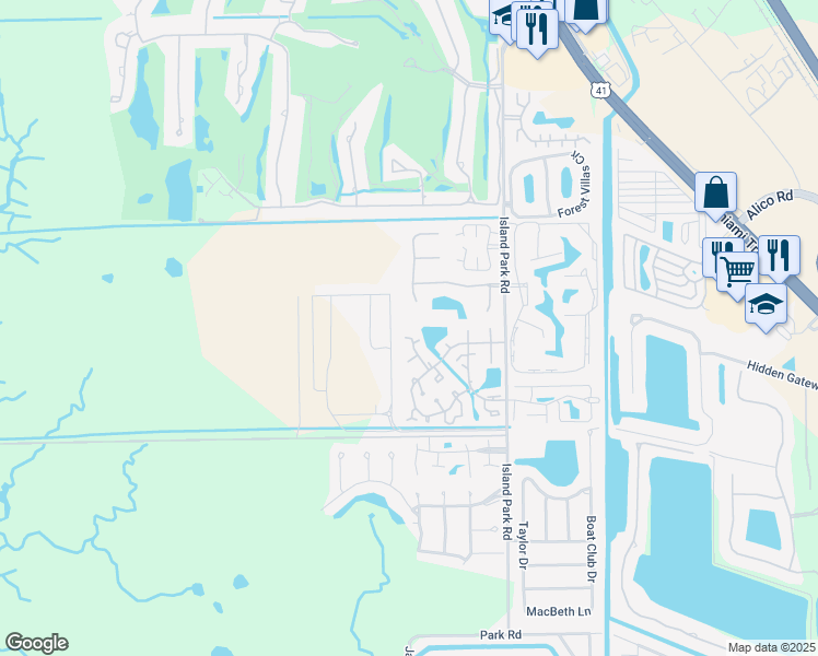 map of restaurants, bars, coffee shops, grocery stores, and more near 6458 Estero Bay Drive in Fort Myers