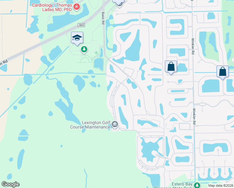 map of restaurants, bars, coffee shops, grocery stores, and more near 16431 Millstone Circle in Fort Myers