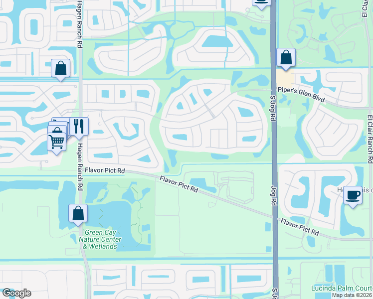 map of restaurants, bars, coffee shops, grocery stores, and more near 6917 Grenelefe Road in Boynton Beach