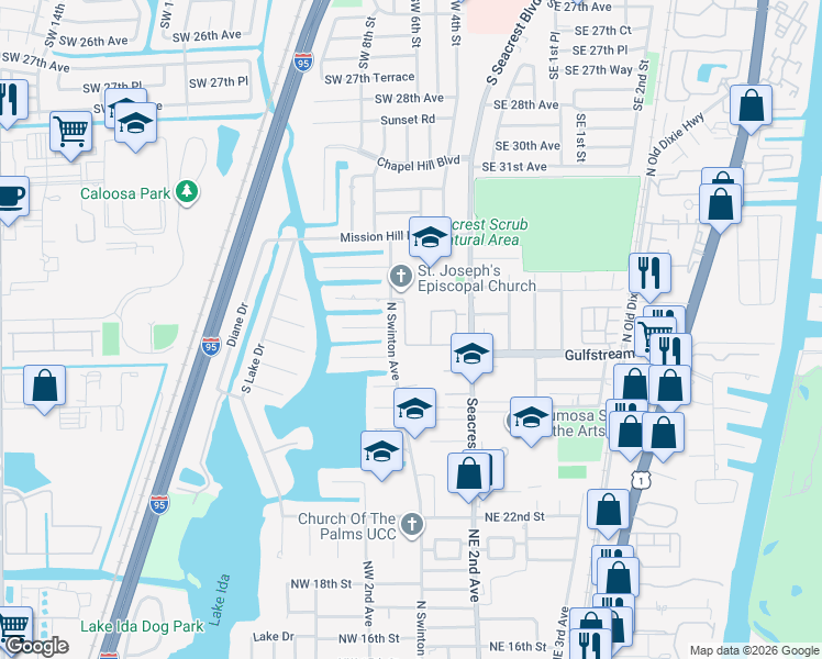 map of restaurants, bars, coffee shops, grocery stores, and more near 60 Lake Eden Drive in Boynton Beach