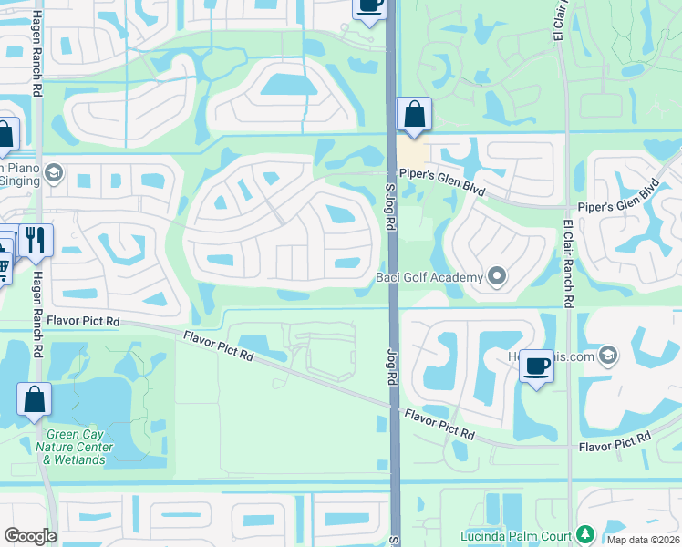 map of restaurants, bars, coffee shops, grocery stores, and more near 6594 Sun River Road in Boynton Beach