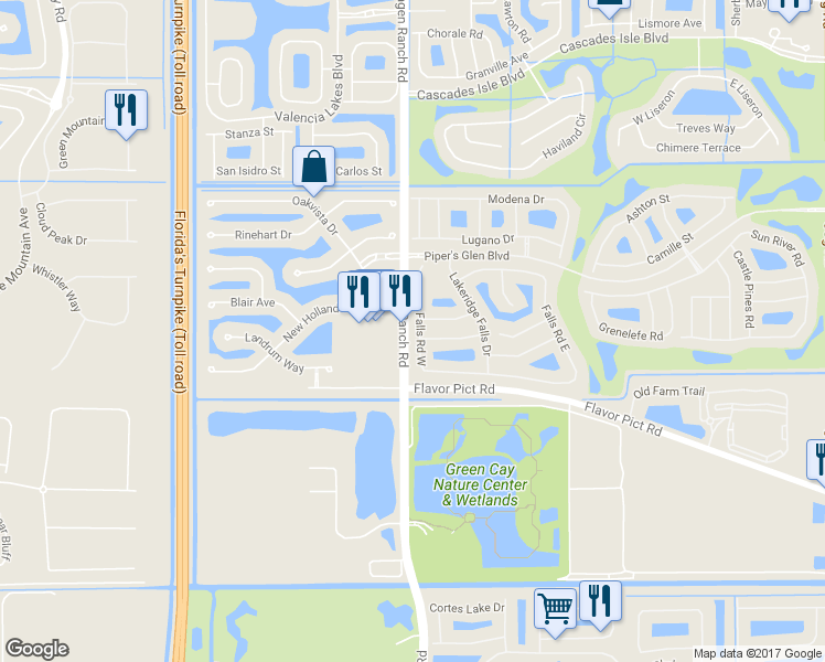 map of restaurants, bars, coffee shops, grocery stores, and more near 7434 Falls Road West in Boynton Beach