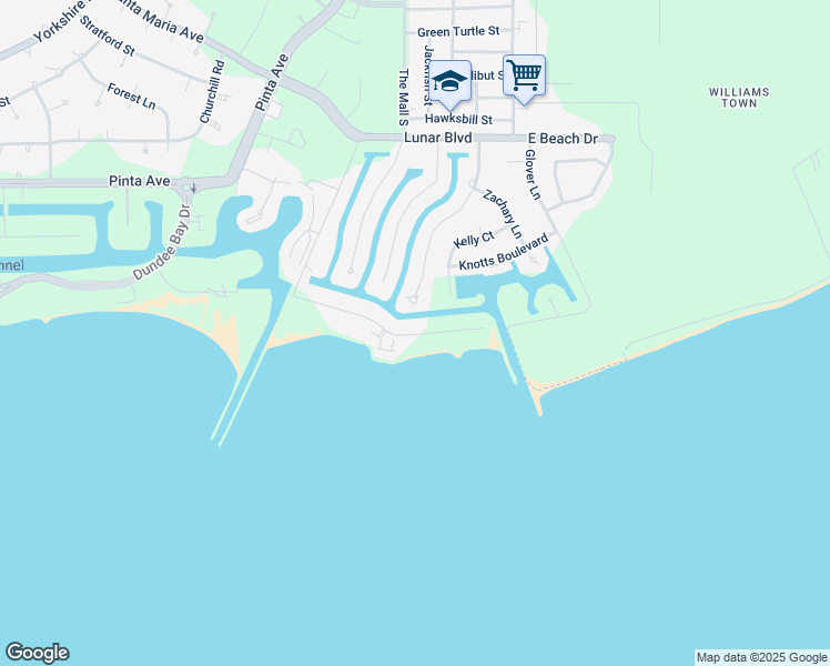 map of restaurants, bars, coffee shops, grocery stores, and more near Sea Hawk Cay in Freeport