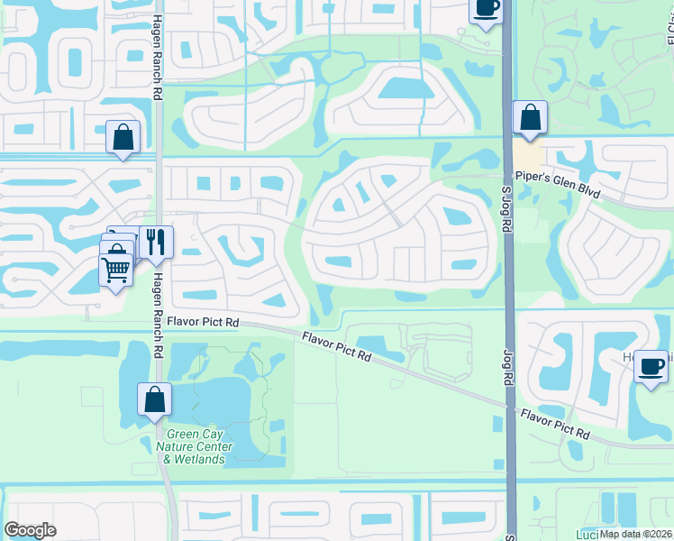 map of restaurants, bars, coffee shops, grocery stores, and more near 6917 Grenelefe Road in Boynton Beach