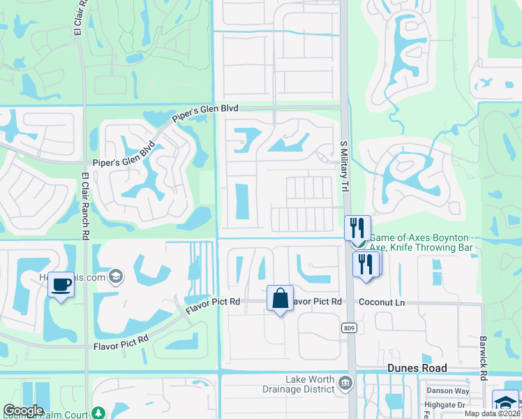 map of restaurants, bars, coffee shops, grocery stores, and more near 12164 La Vita Way in Boynton Beach