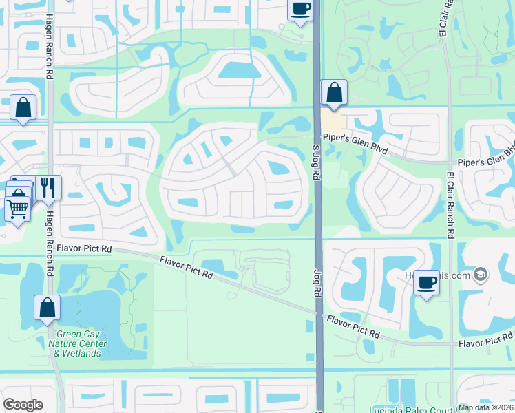 map of restaurants, bars, coffee shops, grocery stores, and more near 12252 Congressional Avenue in Boynton Beach