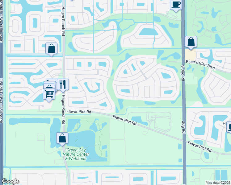 map of restaurants, bars, coffee shops, grocery stores, and more near 6952 Grenelefe Road in Boynton Beach