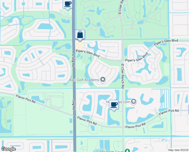 map of restaurants, bars, coffee shops, grocery stores, and more near 6155 Golf Villas Drive in Boynton Beach