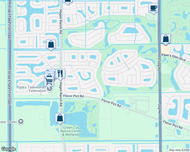 map of restaurants, bars, coffee shops, grocery stores, and more near 7256 Angel Falls Court in Boynton Beach