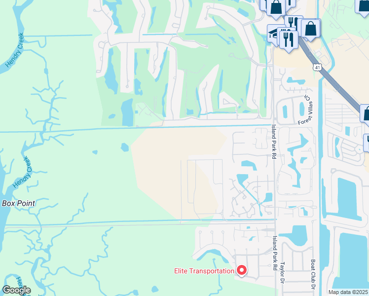 map of restaurants, bars, coffee shops, grocery stores, and more near 6211 Deer Run in Fort Myers