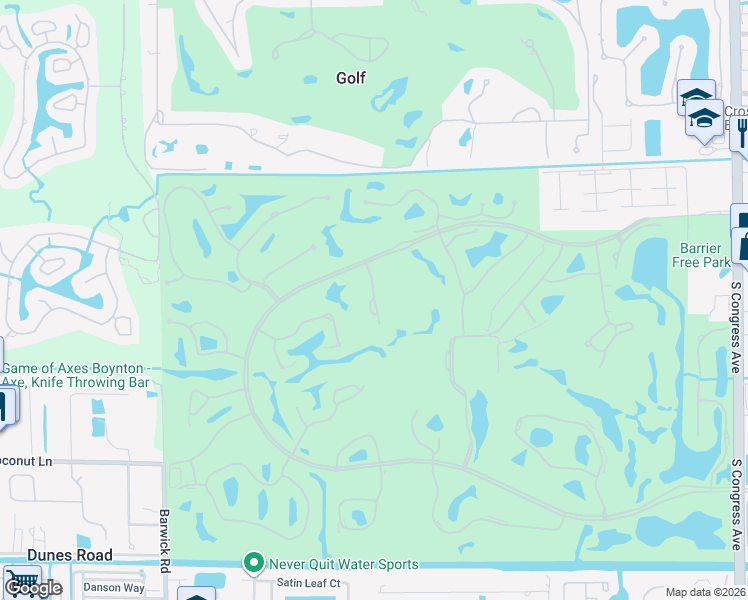 map of restaurants, bars, coffee shops, grocery stores, and more near 7 Oaks Lane in Boynton Beach