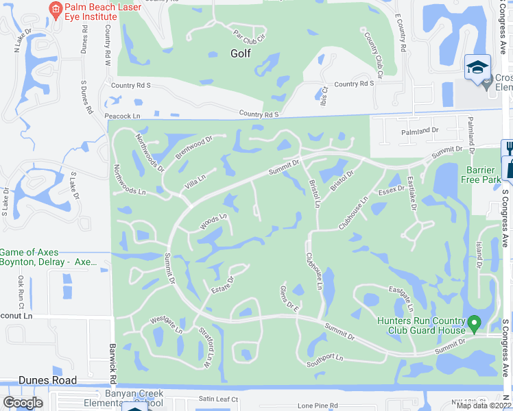 map of restaurants, bars, coffee shops, grocery stores, and more near 7 Oaks Lane in Boynton Beach