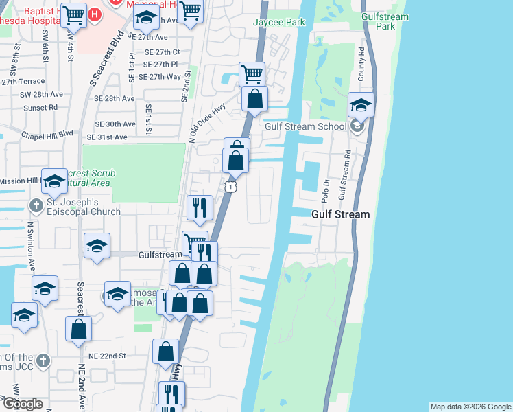 map of restaurants, bars, coffee shops, grocery stores, and more near 3118 Pierson Drive in Delray Beach