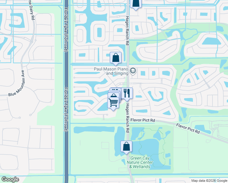 map of restaurants, bars, coffee shops, grocery stores, and more near 12207 Oakvista Drive in Boynton Beach