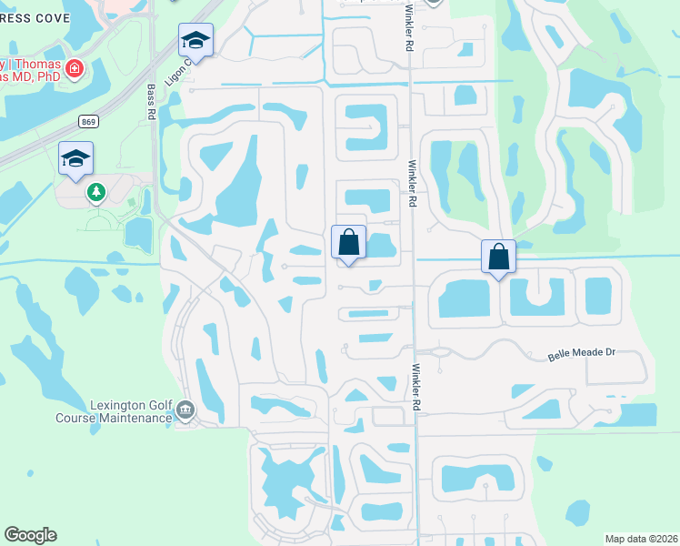 map of restaurants, bars, coffee shops, grocery stores, and more near 9121 Cherry Hill Court in Fort Myers