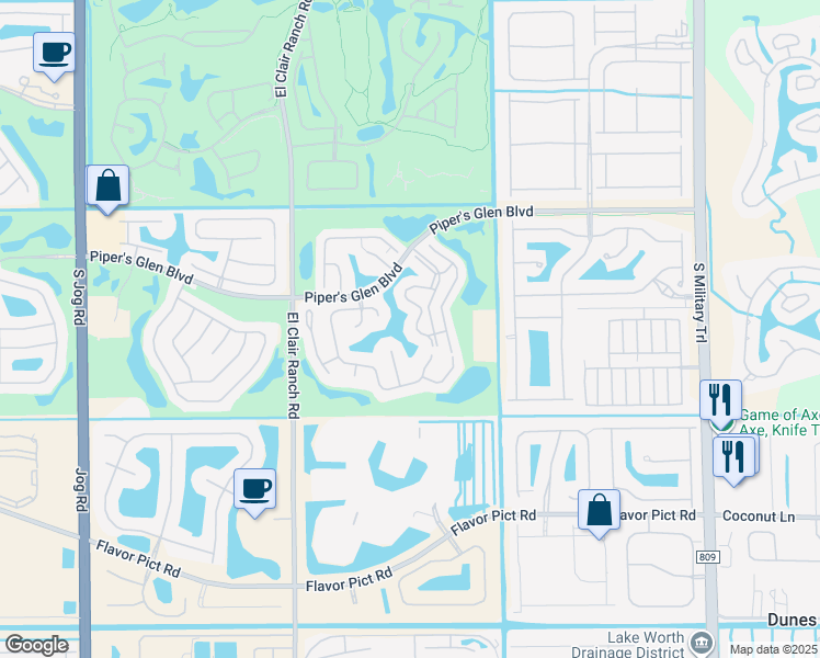 map of restaurants, bars, coffee shops, grocery stores, and more near 12287 Forest Greens Drive in Boynton Beach