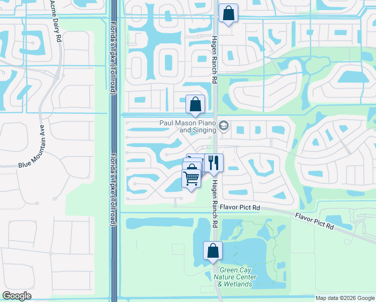 map of restaurants, bars, coffee shops, grocery stores, and more near 12207 Oakvista Drive in Boynton Beach