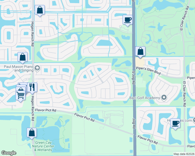 map of restaurants, bars, coffee shops, grocery stores, and more near 6846 Camille Street in Boynton Beach